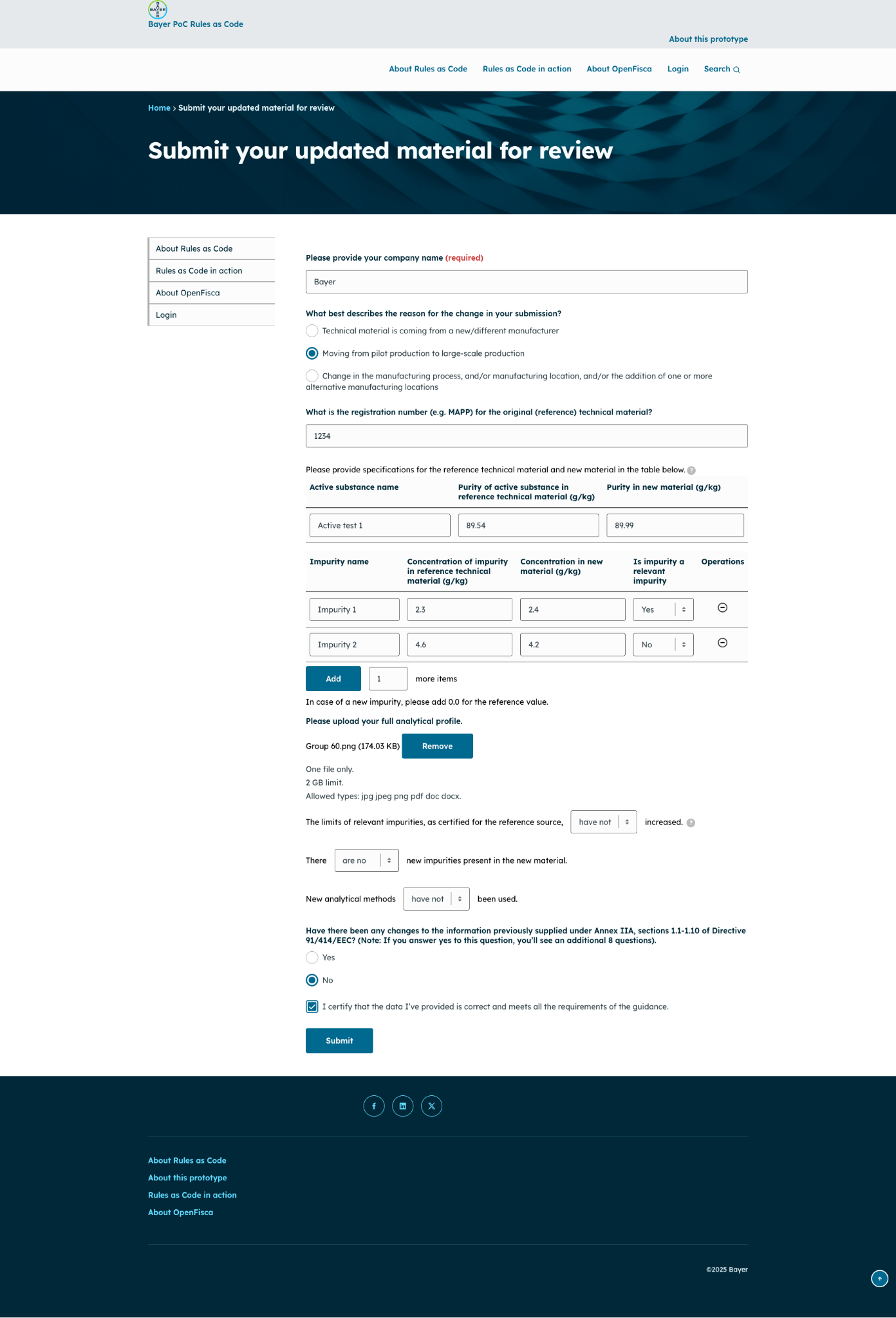 Bayer - Submit your updated material for reviews