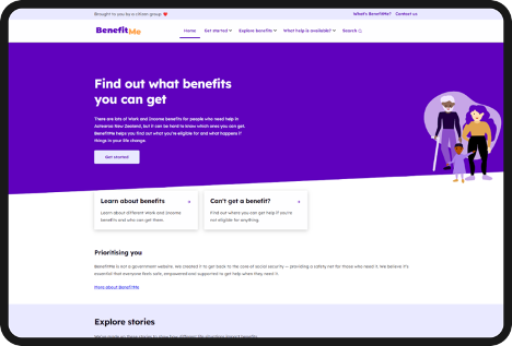 BenefitMe - Homepage - Tablet