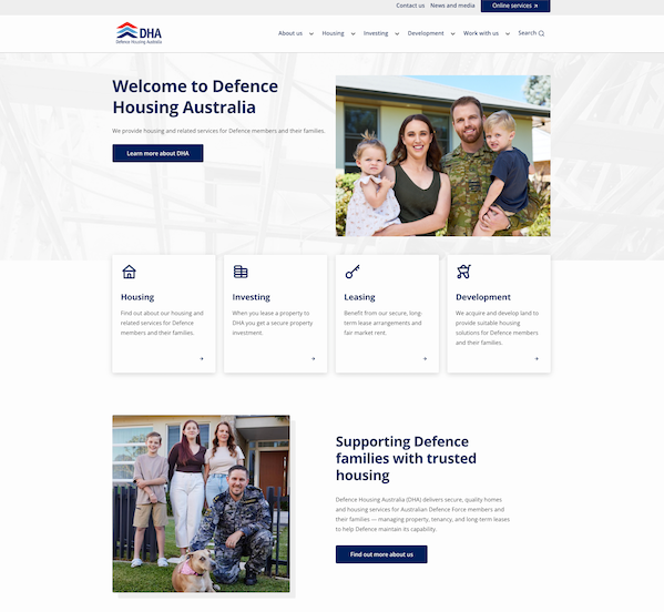 DHA homepage