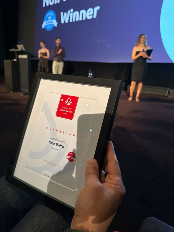 BenefitMe was runner up in the Non-profit Splash Award