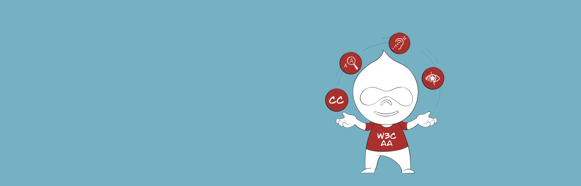 Drupal accessibility cartoon - blue 2 - main banner
